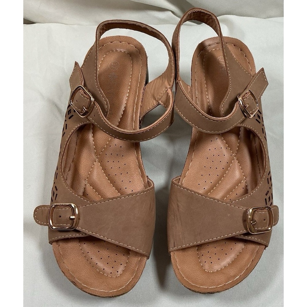 PATRIZIA  Spring Step Sandals Womens EU Sz 37 Comfort Tan US Sz 6.5